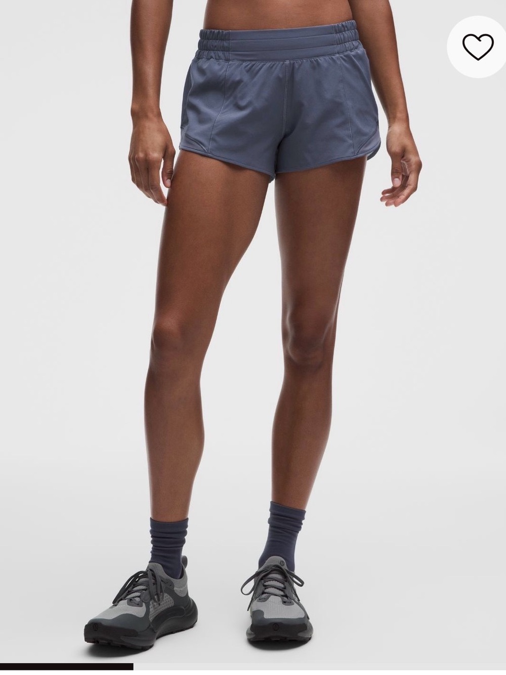 lululemon athletica Ruched High-Waist Athletic Shorts — Slate Blue